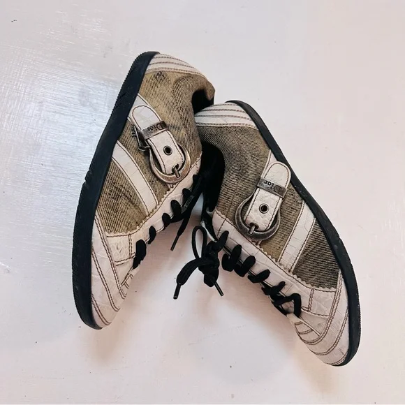 Vintage Womens CHRISTIAN DIOR Sneakers Shoes Monogram Brown Beige siz 36.56.5